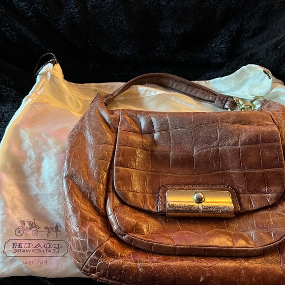 Coach Brown Snakeskin Soft Leatherware Hobo Style Shoulder Handbag L1026-16795 - Picture 2 of 14